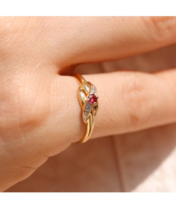 Bague fine croisée rubis Venez acheter