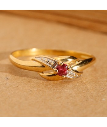 Bague fine croisée rubis Venez acheter