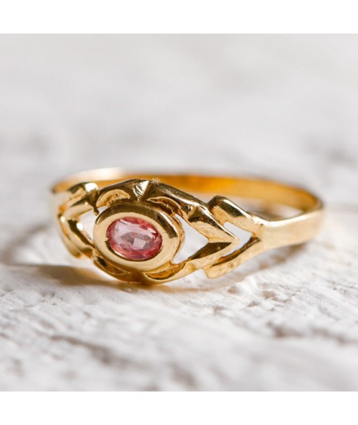 Bague fine rubis rose pâle pas cheres