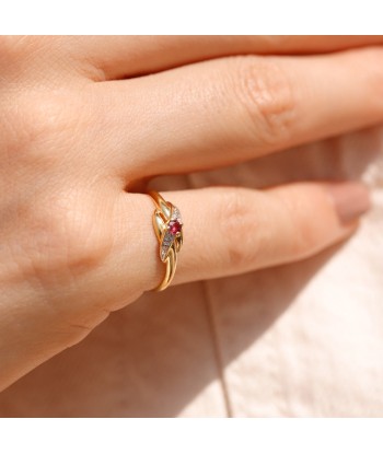 Bague fine croisée rubis Venez acheter