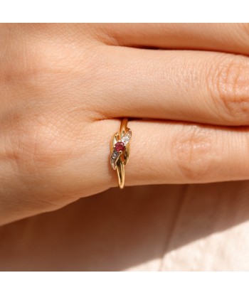 Bague fine croisée rubis Venez acheter