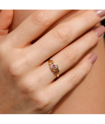 Bague fine rubis rose pâle pas cheres