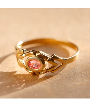 Bague fine rubis rose pâle pas cheres