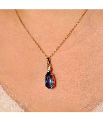 Pendentif goutte verre bleu s'inspire de l'anatomie humaine