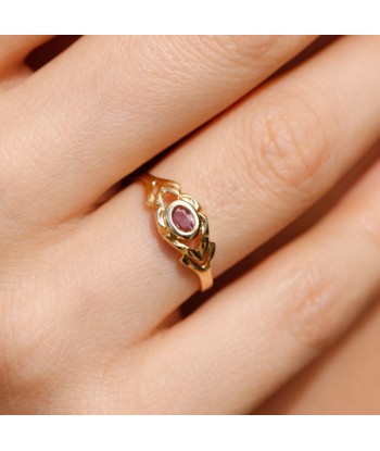 Bague fine rubis rose pâle pas cheres