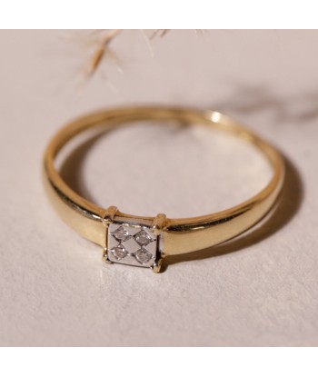 Bague anneau mini diamants rectangle À commander