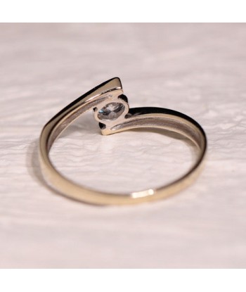 Bague solitaire or gris zircone l'achat 