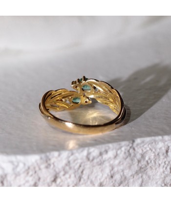 Bague épi de blé émeraudes diamants est présent 