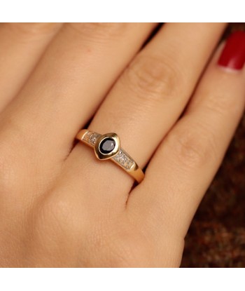 Bague losange saphir diamants pas cher 