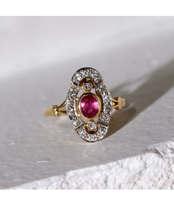 Bague marquise vintage ajourée rubis diamants l'évolution des habitudes 