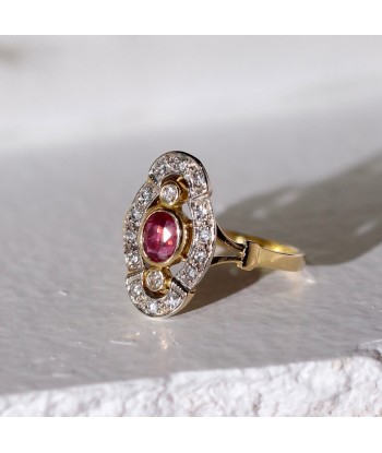 Bague marquise vintage ajourée rubis diamants l'évolution des habitudes 