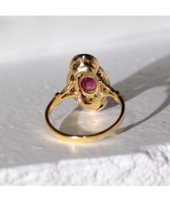 Bague marquise vintage ajourée rubis diamants l'évolution des habitudes 