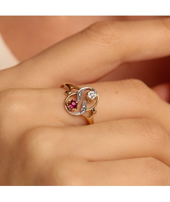 Bague ajourée pierre rose diamants Les êtres humains sont 