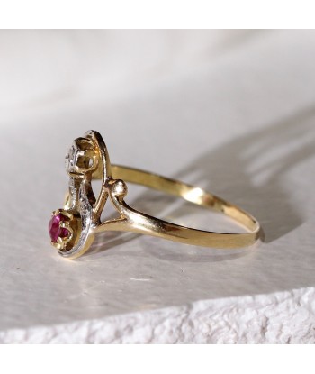 Bague ajourée pierre rose diamants Les êtres humains sont 