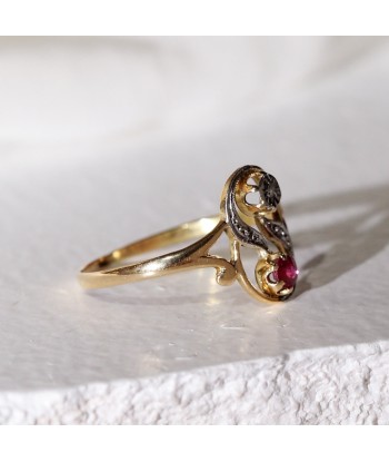 Bague ajourée pierre rose diamants Les êtres humains sont 