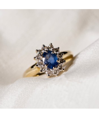 Bague marguerite saphir diamants XL Amélioration de cerveau avec