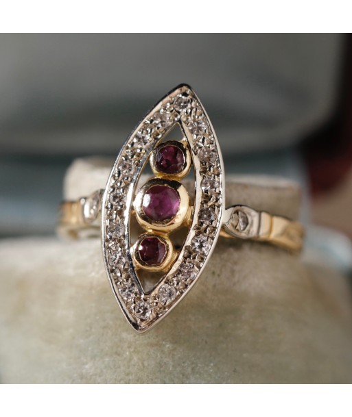 Bague marquise ancienne rubis diamants Venez découvrir notre 