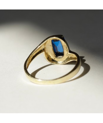 Bague pierre bleue or 14 carats destockage