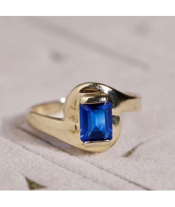 Bague pierre bleue or 14 carats destockage