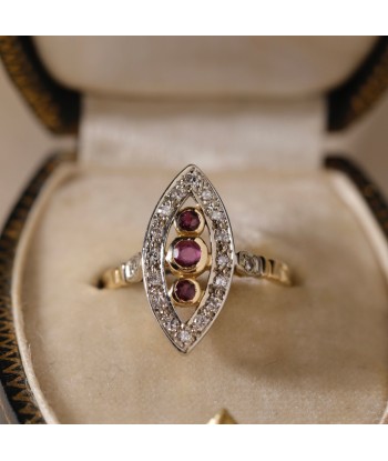 Bague marquise ancienne rubis diamants Venez découvrir notre 