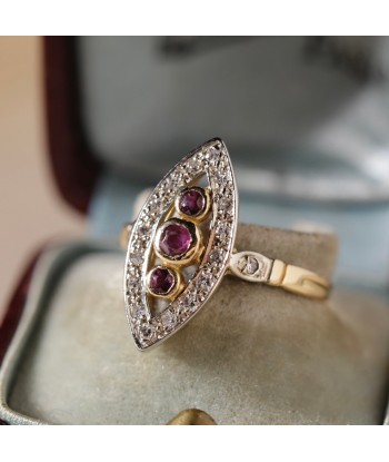 Bague marquise ancienne rubis diamants Venez découvrir notre 