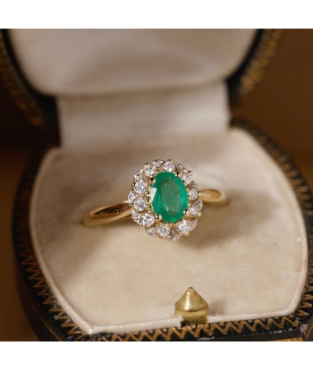 Bague marguerite émeraude diamants prix