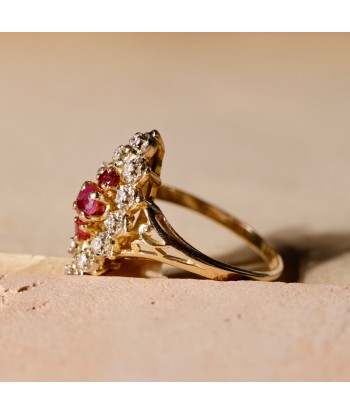 Bague marquise ancienne rubis diamants 50-70% off 