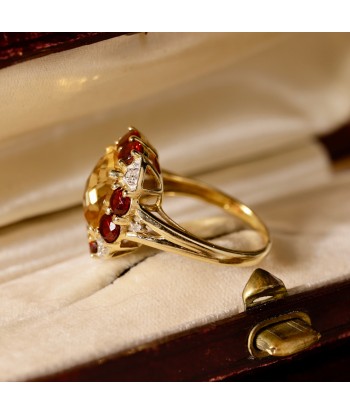 Bague cocktail citrine grenats de la marque