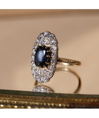 Bague navette saphirs diamants suggérées chez