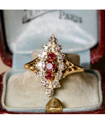 Bague marquise ancienne rubis diamants 50-70% off 