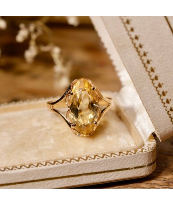 Bague navette citrine vintage de France