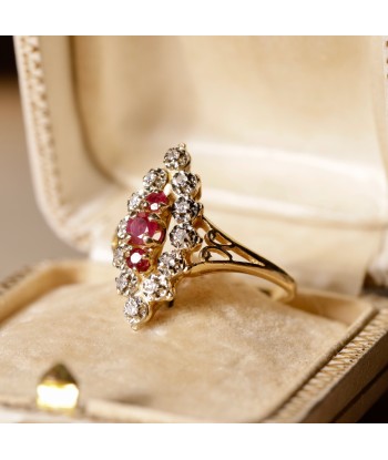 Bague marquise ancienne rubis diamants 50-70% off 