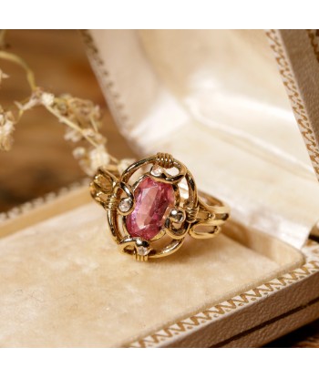 Bague ancienne tourmaline rose entrelacs Les magasins à Paris