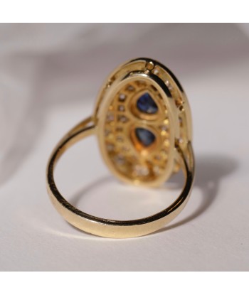 Bague navette saphirs diamants d'Europe débarque