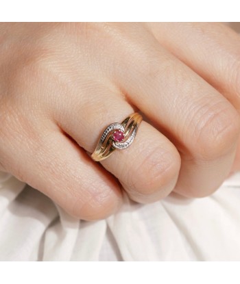 Bague vintage ajourée rubis livraison gratuite