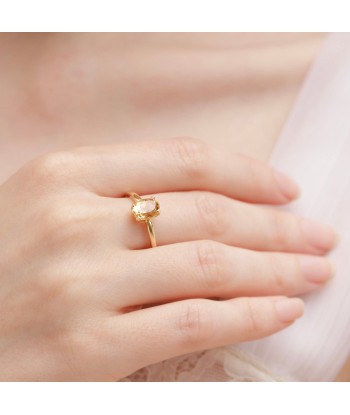 Bague solitaire citrine des créatures d'habitude