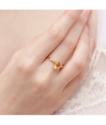 Bague solitaire citrine des créatures d'habitude