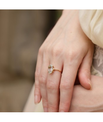 Bague navette aigue-marine de votre