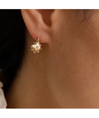 Boucles d'oreilles dormeuses anciennes petite fleur Toutes les collections ici