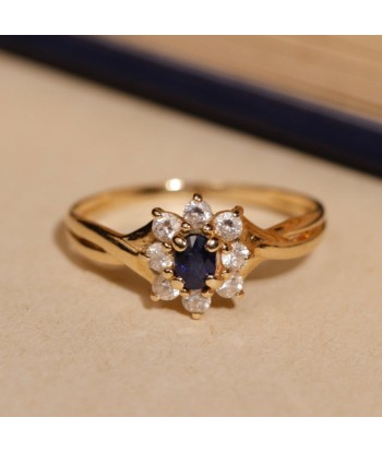 Bague marguerite pierre bleue 2024