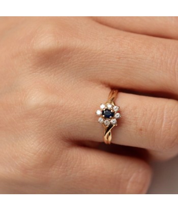 Bague marguerite pierre bleue 2024