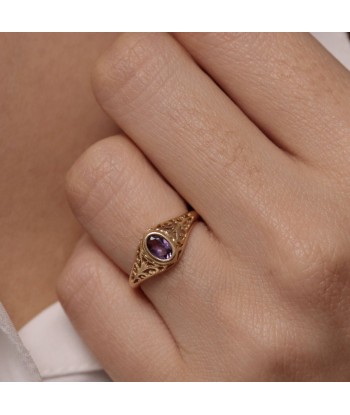 Bague ajourée améthyste 50-70% off 