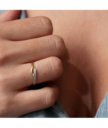 Bague fine deux ors et diamants soldes