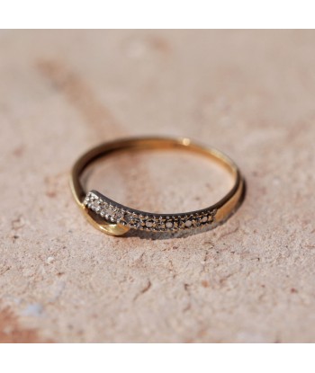 Bague fine deux ors et diamants soldes