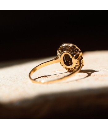 Bague octogonale majestueuse saphir et diamants les ctes