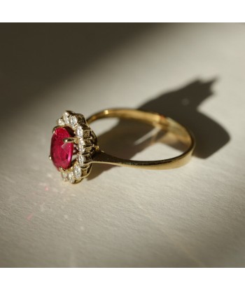 Bague marguerite rubis de synthèse france