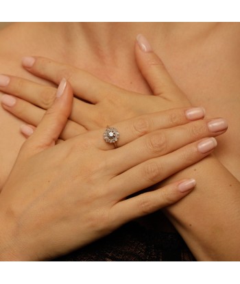 Bague marguerite ancienne deux ors et diamants une grave pollution 