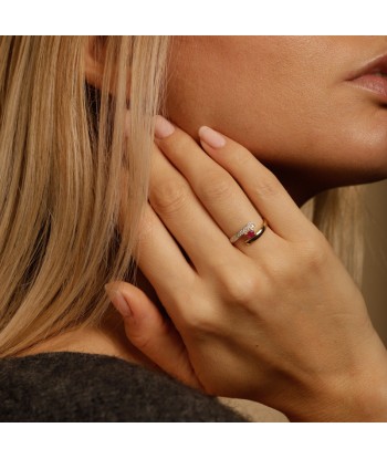 Bague croisée vintage rubis commande en ligne