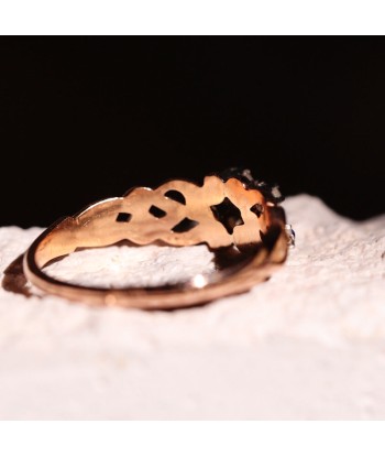 Bague trèfle ajourée basket pas cher