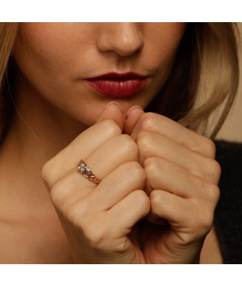 Bague trèfle ajourée basket pas cher